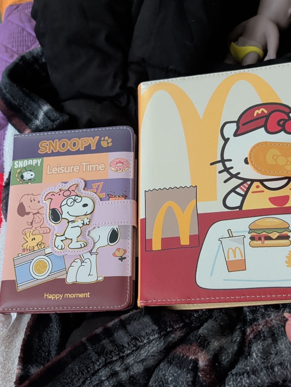 Sanrio Hello Kitty & Snoopy Yellow Pink Purple Notebook Set